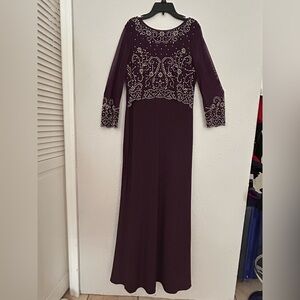 Elegant Purple Long Sleeve Dress